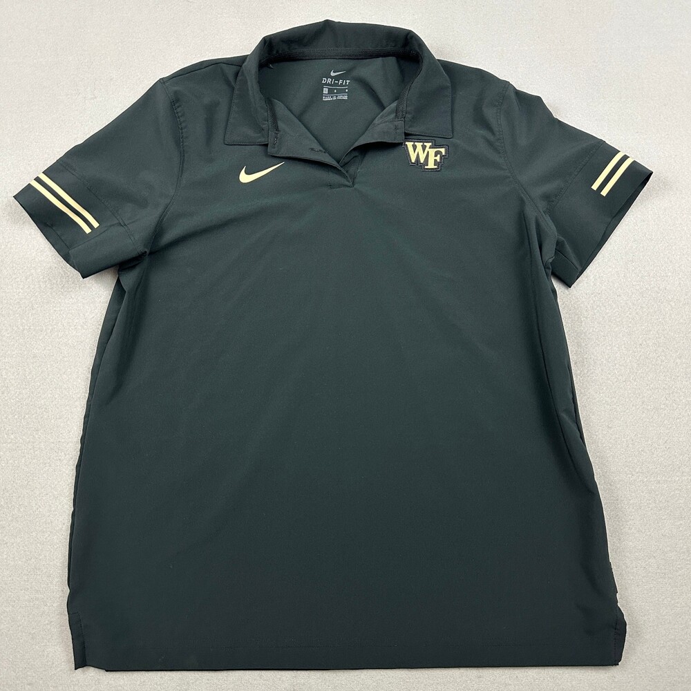 Wake Forest Demon Deacons Polo Shirt Women Large Black Nike On Field Football L